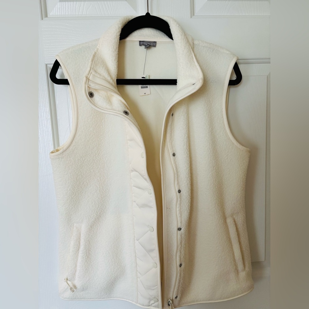 Talbots NWT Cream Fleece Vest